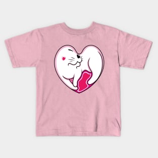 White Cat Love Kids T-Shirt